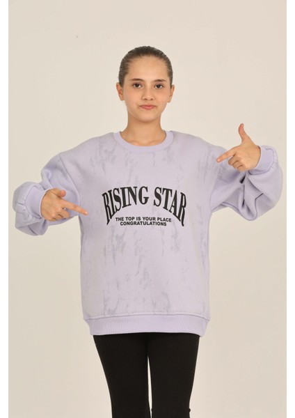 Kız Çocuk Rısıng Star Baskılı Sweatshirt