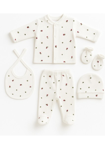 5'li Desenli Hastane Çıkışı Baskılı Yenidoğan Set