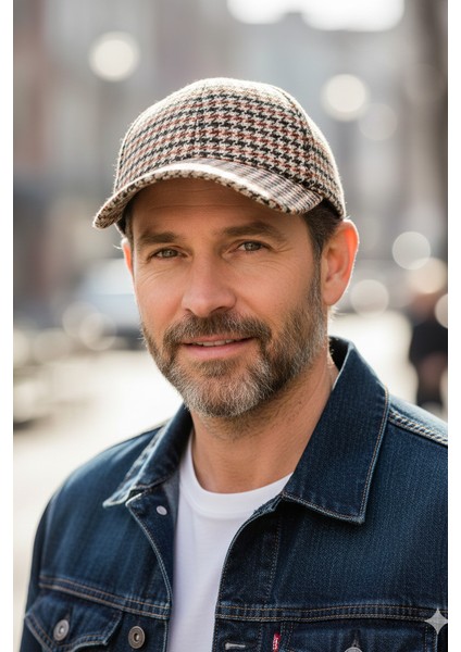 Erkek Kazayağı Desenli Kalın Kumaşlı Astarlı Cap Şapka CP240 fırsatları