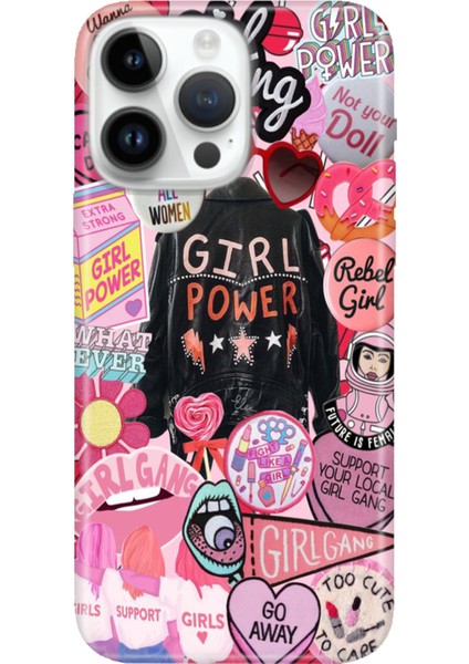 iPhone 15 Pro Max Kılıf Desenli Baskılı Tpu Rubber Kapak Girl Power