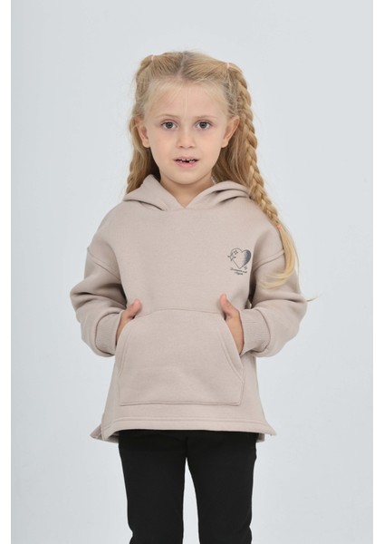 Kız Çocuk Kalp Baskılı Sweatshırt fiyatları