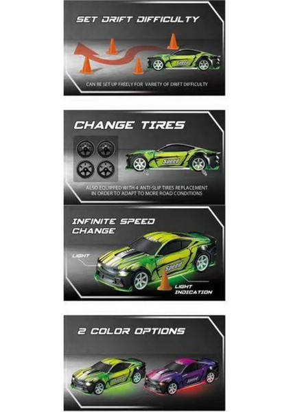 Uzaktan Kumandalı Şarjlı Sesli LED Işıklı Yede Lastikli Rc 4x4 Drift Atan 12 Km/h Yapan Araba 30 cm fiyatları