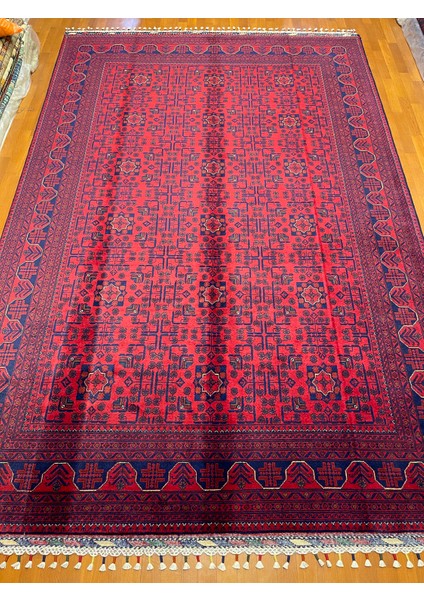 El Dokuma Afgan Halı Yıldız Desenli Bordo Renk 6 Metre Kare modelleri