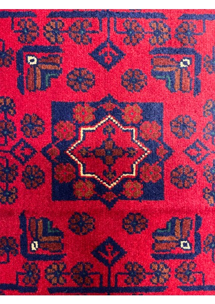 El Dokuma Afgan Halı Yıldız Desenli Bordo Renk 6 Metre Kare fırsatları