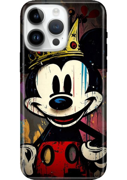 iPhone 15 Pro Max Kılıf Desenli Baskılı Tpu Rubber Kapak King-Mickey