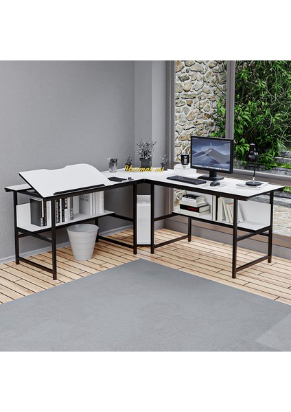 300-B Beyaz L Bilgisayar ve Çizim Masası