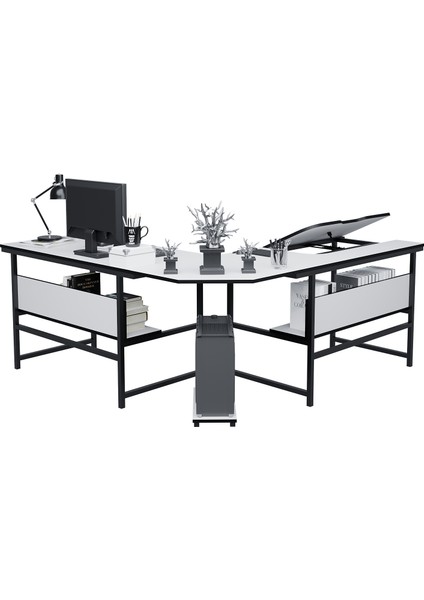 300-B Beyaz L Bilgisayar ve Çizim Masası fiyatları