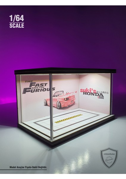 Fast And Furious V2 Diecast LED Işıklı Akrilik Korumalı Stand/diorama 1:64 Ölçek indirimleri