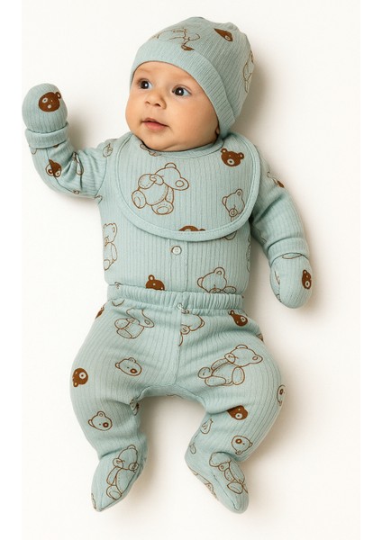 5'li Desenli Hastane Çıkışı Baskılı Yenidoğan Set