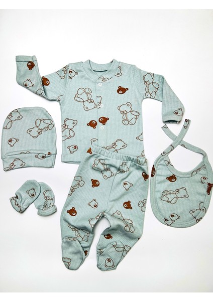 5'li Desenli Hastane Çıkışı Baskılı Yenidoğan Set fiyatları