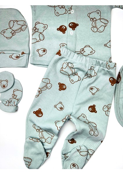 5'li Desenli Hastane Çıkışı Baskılı Yenidoğan Set modelleri