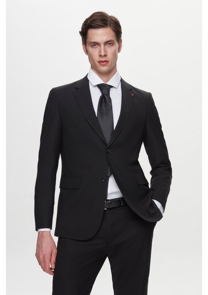 Ds Damat Regular Fit Siyah Düz Takim Elbise