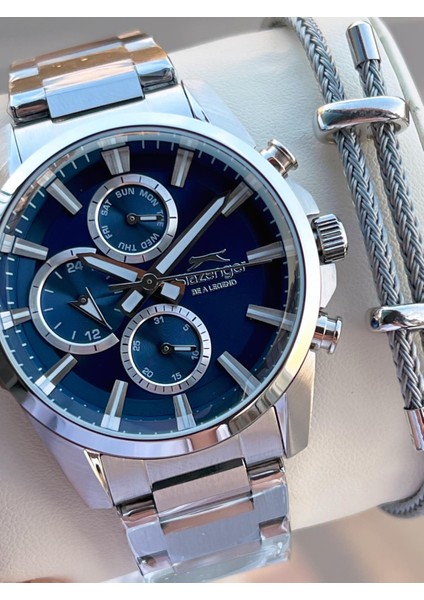 Italyan Tasarım Bileklik Hediyeli 2 Yıl Garantili 10 Atm Çelik Erkek Kol Saat ESL.Y2522.7