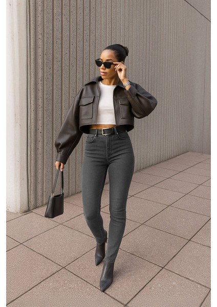 Kadın Dar Paça Skinny Fit Likralı Esnek Jean Pantolon