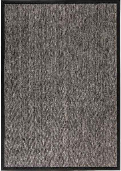 Dokuma Balık Sırtı Sisal Kolay Temizlenir Mutfak Antre Oturma Odası Siyah Kumaş Bordürlü Özel Halı