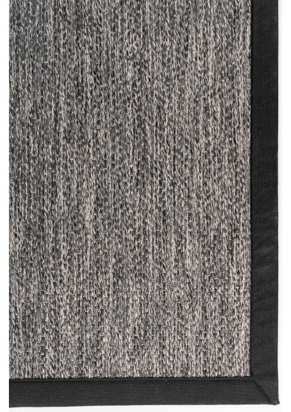 Dokuma Balık Sırtı Sisal Kolay Temizlenir Mutfak Antre Oturma Odası Siyah Kumaş Bordürlü Özel Halı