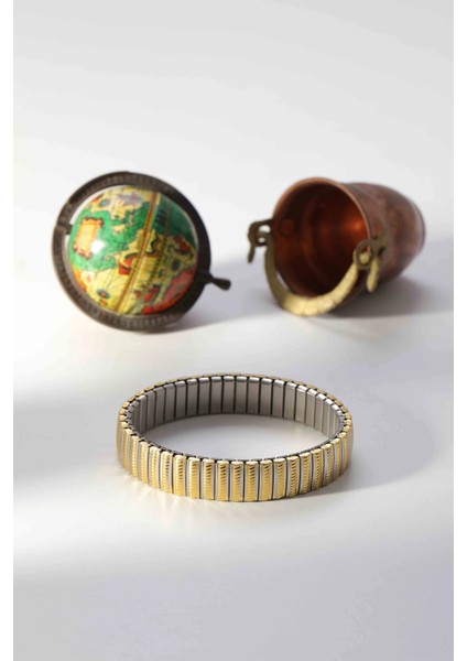 Hasır Görünümlü Esnek Çelik Gold Kadın Bileklik modelleri