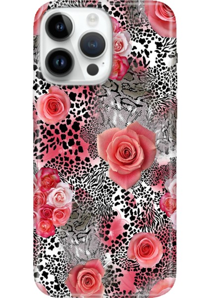 iPhone 15 Pro Max Kılıf Desenli Baskılı Tpu Rubber Kapak Flower Design
