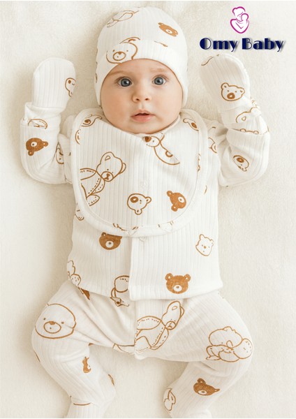 5'li Desenli Hastane Çıkışı Baskılı Yenidoğan Set