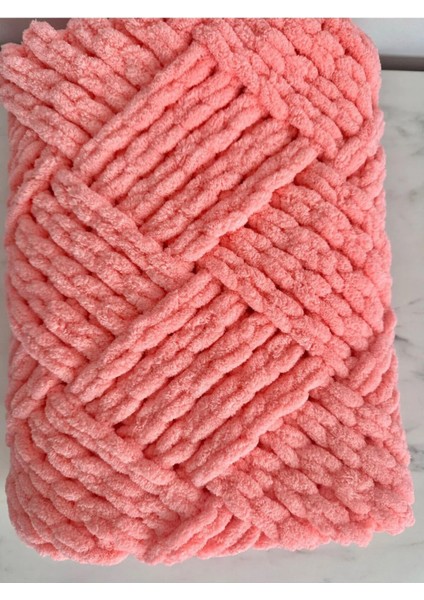 El Örgüsü Alize Puffy Bebek Battaniyesi Somon Rengi Küp Şeker indirimleri