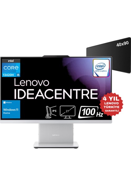 Ideacentre Aıo Intel Core I5 13420H 16GB 2tb SSD 27" 100Hz Fhd Windows 11 Home All-In-One Bilgisayar F0HM0045TR - Xxl Mouse Pad Wz3