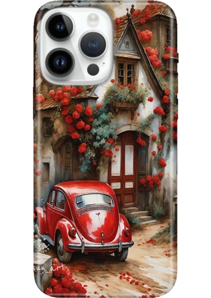 iPhone 15 Pro Max Kılıf Desenli Baskılı Tpu Rubber Kapak Aşk Yuvası