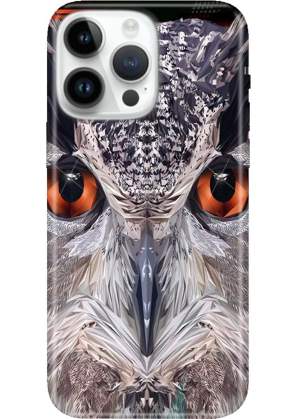 iPhone 15 Pro Max Kılıf Desenli Baskılı Tpu Rubber Kapak Baykuş 212