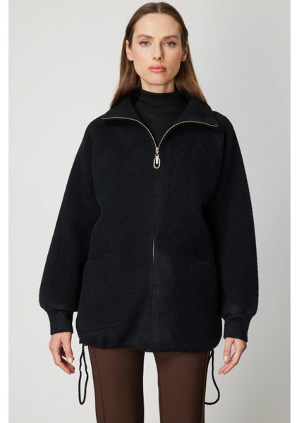 Arkası Desenli Taşlı Dik Yaka Hırka 60945-26K