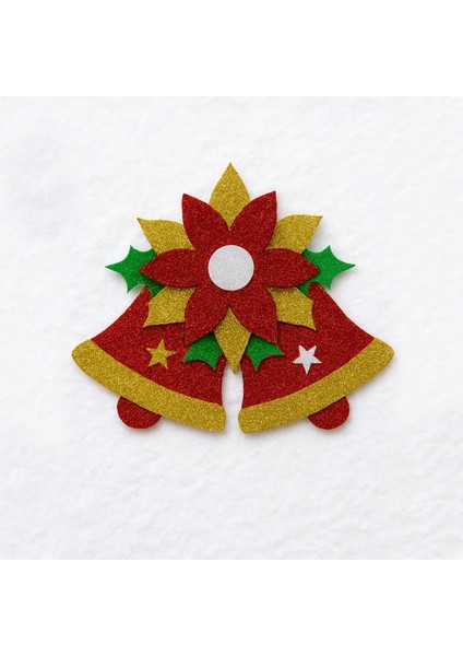 Çan ve Çiçek Desenli Simli Eva Yılbaşı Kapı Süsü fırsatları