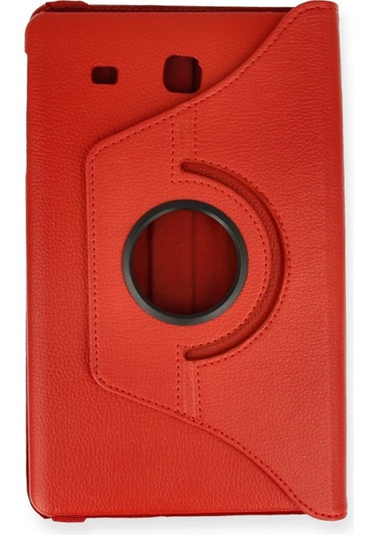 OMR02 Samsung Galaxy T560 Tab E 9.7 Kılıf 360 Tablet Deri Kılıf - Kırmızı fiyatları