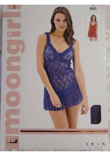 Dantelli, Tanga Hediyeli, Mor Tül Gecelik