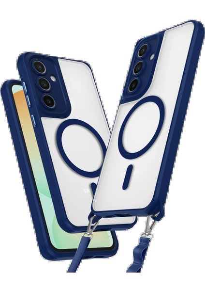 FLM Samsung Galaxy S25 Kılıf Enka Magsafe Silikon Kılıf - Lacivert