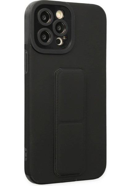 OMR02 iPhone 12 Pro Max Kılıf Mega Standlı Silikon - Siyah fiyatları