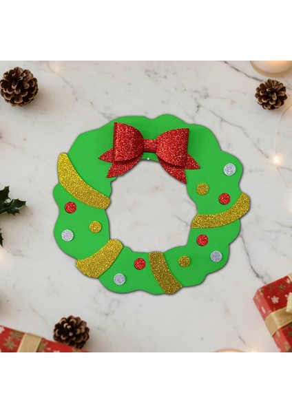 Noel Baba’nın Şans Çelengi, Kurdeleli Çelenk Desenli Yılbaşı Kapı Süsü fiyatları