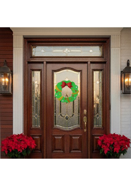 Noel Baba’nın Şans Çelengi, Kurdeleli Çelenk Desenli Yılbaşı Kapı Süsü modelleri