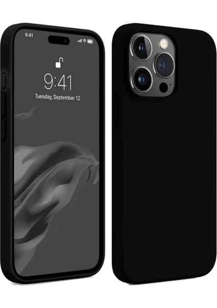 OMR02 iPhone 15 Pro Kılıf First Silikon - Siyah