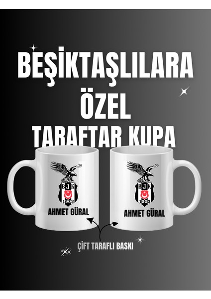 Kişiye Özel Isim Baskılı Siyah Beyaz 1903 Temalı Premium Porselen Taraftar Kupa Bardak