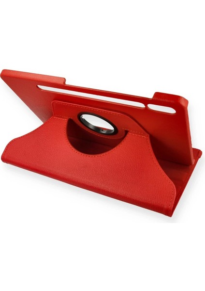 OMR02 Samsung Galaxy T860 Tab S6 10.5 Kılıf 360 Tablet Deri Kılıf - Kırmızı