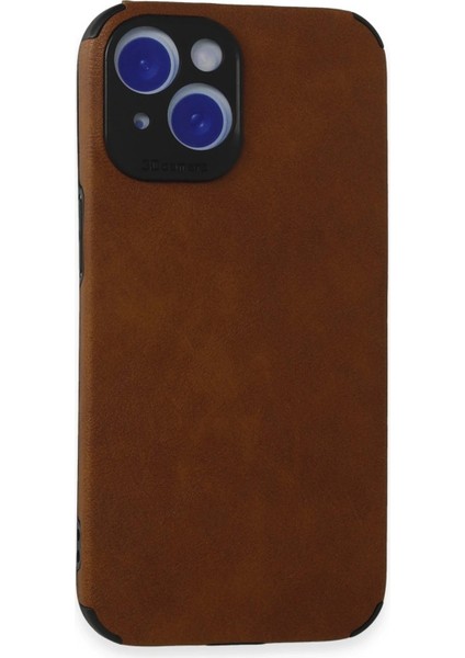 OMR02 iPhone 15 Kılıf Loop Deri Silikon - Kahverengi