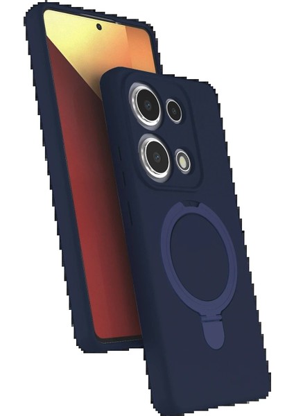 OMR02 Xiaomi Redmi Note 13 Pro 4g Regal Magsafe Standlı Kapak - Lacivert