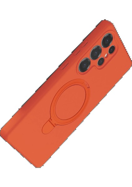 OMR02 Samsung Galaxy S23 Ultra Regal Magsafe Standlı Kapak - Turuncu modelleri