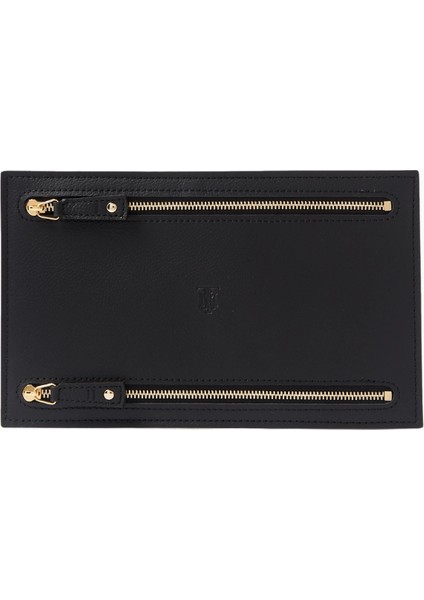 Grained Leather Currency Wallet Çift Taraflı Deri Unisex Cüzdan