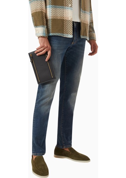 Grained Leather Currency Wallet Çift Taraflı Deri Unisex Cüzdan fırsatları