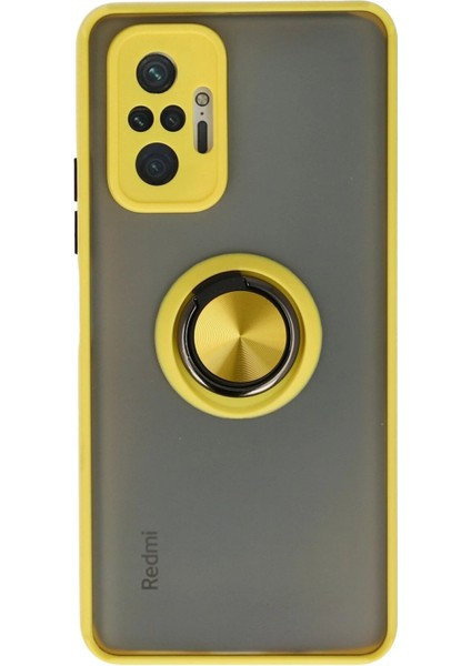 OMR02 Xiaomi Redmi Note 10 Pro Kılıf Montreal Yüzüklü Silikon Kapak - Sarı