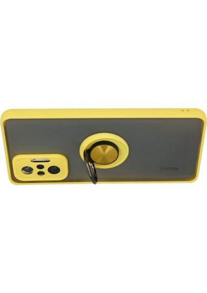 OMR02 Xiaomi Redmi Note 10 Pro Kılıf Montreal Yüzüklü Silikon Kapak - Sarı modelleri