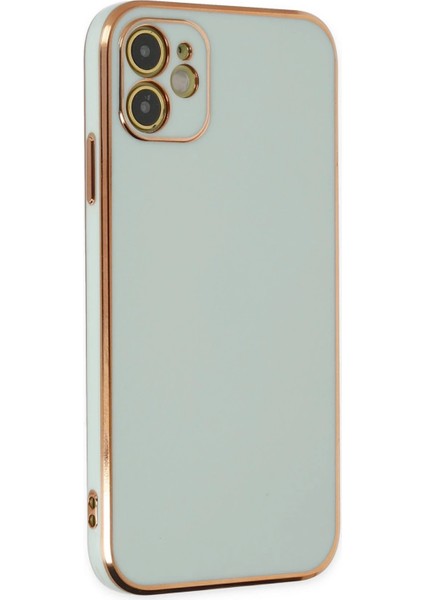 OMR02 iPhone 12 Kılıf Volet Silikon - Açık Yeşil