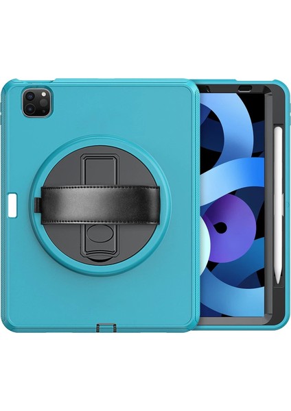 OMR02 iPad Pro 11 (2018) Kılıf Hand Strap Tablet Kılıfı - Turkuaz modelleri