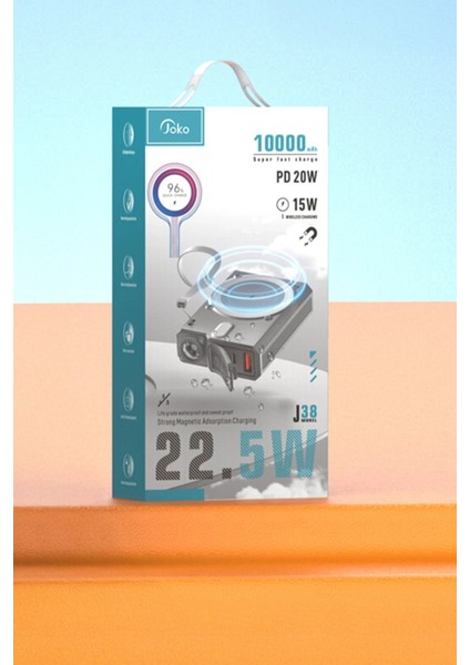 J38 10.000 mAh 20W PD Led Işıklı Magsafe Powerbank - Gri fırsatları