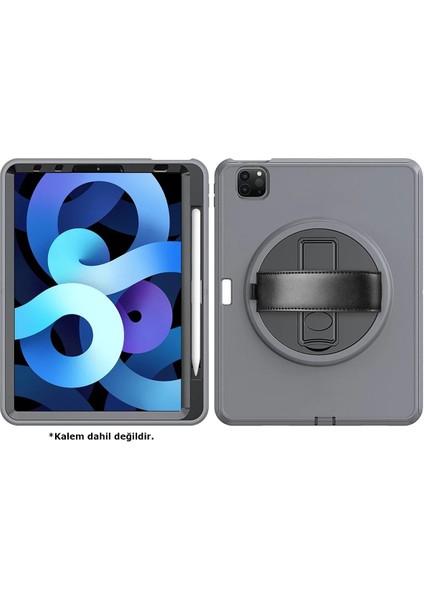 OMR02 iPad Pro 11 (2018) Kılıf Hand Strap Tablet Kılıfı - Gri fiyatları