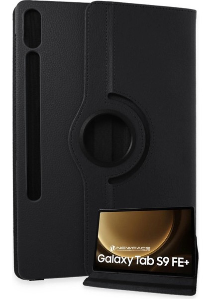 OMR02 Samsung Galaxy X610 Tab S9 Fe Plus 12.4 Kılıf 360 Tablet Deri Kılıf - Siyah